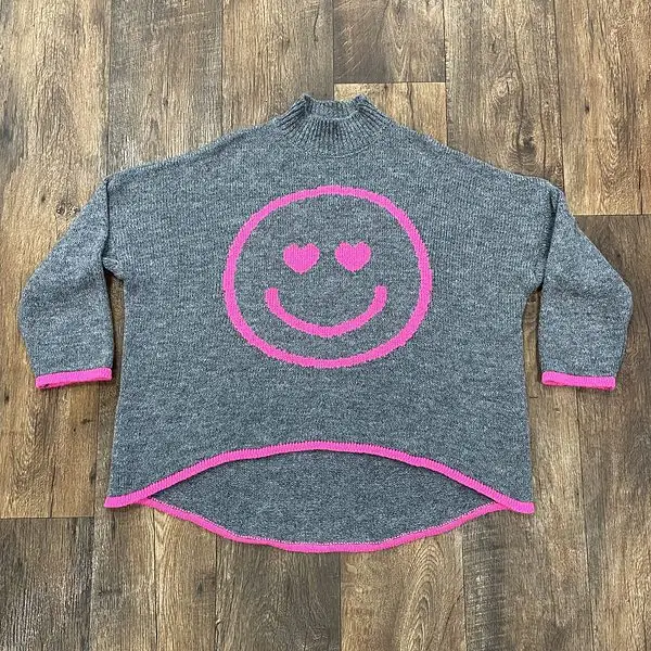 NICE Pullover Pully Strick Smiley Lindsay Anthrazit